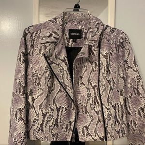 Express Snakeskin Print Cropped Jacket; Size Small